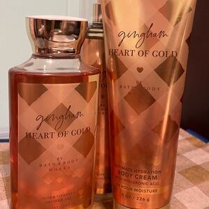 Bath & Body Works Gingham Heart of Gold Body Set